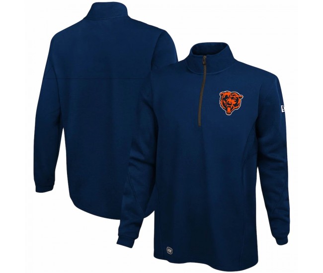 Chicago Bears Men's New Era Navy Combine Authentic Overcome Quarter-Zip Jacket