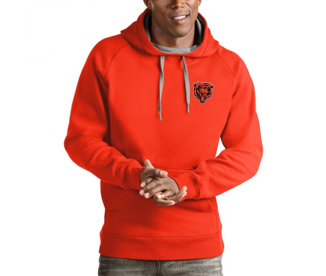 Chicago Bears Men's Antigua Orange Logo Victory Pullover Hoodie