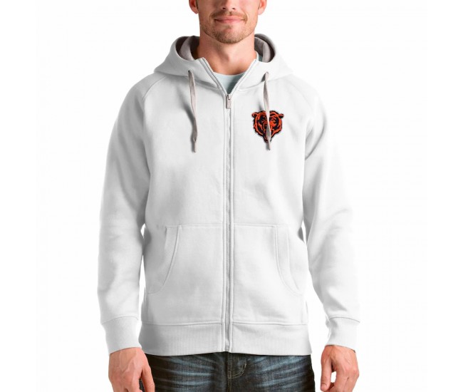 Chicago Bears Men's Antigua White Victory Full-Zip Hoodie