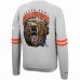 Chicago Bears Men's Mitchell & Ness Heathered Gray Allover Print Fleece Pullover Sweatshirt