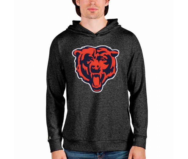 Chicago Bears Men's Antigua Heathered Black Team Absolute Pullover Hoodie