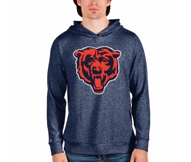 Chicago Bears Men's Antigua Heathered Navy Team Absolute Pullover Hoodie