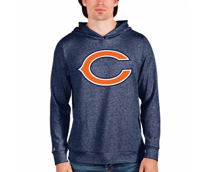 Chicago Bears Men's Antigua Heathered Navy Team Absolute Pullover Hoodie