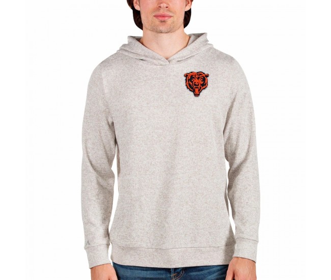 Chicago Bears Men's Antigua Heathered Gray Bear Head Absolute Pullover Hoodie