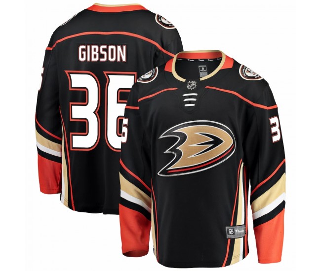 Anaheim Ducks John Gibson Men's Fanatics Branded Black Breakaway Player Jersey