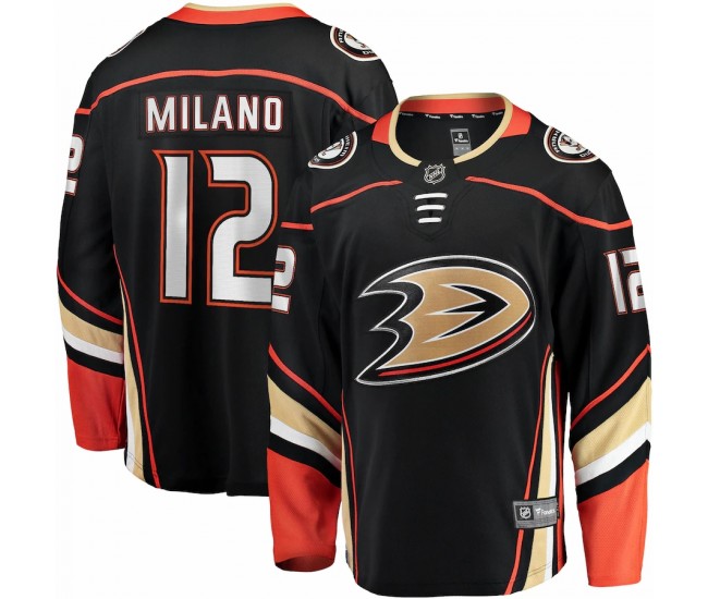 Anaheim Ducks Sonny Milano Men's Fanatics Branded Black Home Breakaway Player Jersey