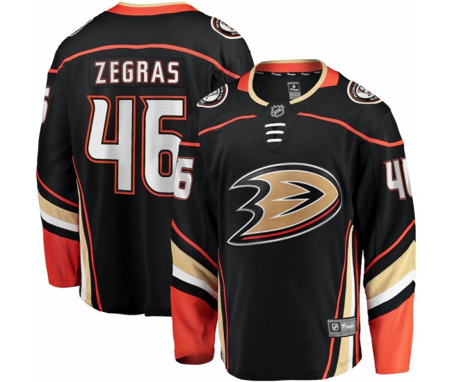 Anaheim Ducks Trevor Zegras Men's Fanatics Branded Black Home Breakaway Jersey