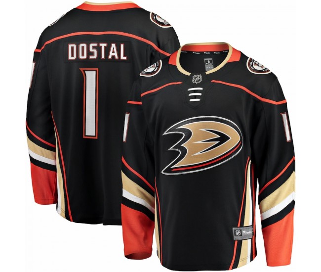 Anaheim Ducks Lukas Dostal Men's Fanatics Branded Black Home Breakaway Player Jersey