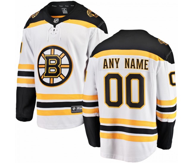 Boston Bruins Men's Fanatics Branded White Away Breakaway Custom Jersey