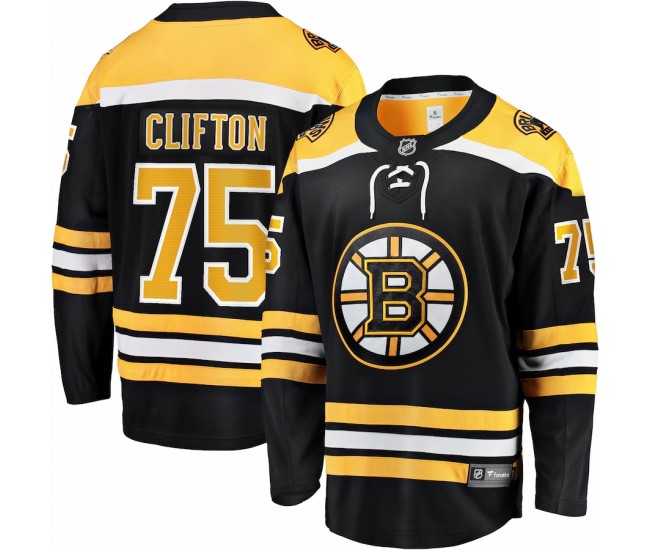 Boston Bruins Connor Clifton Men's Fanatics Branded Black Replica Player Jersey