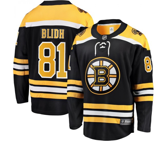 Boston Bruins Anton Blidh Men's Fanatics Branded Black Home Breakaway Player Jersey