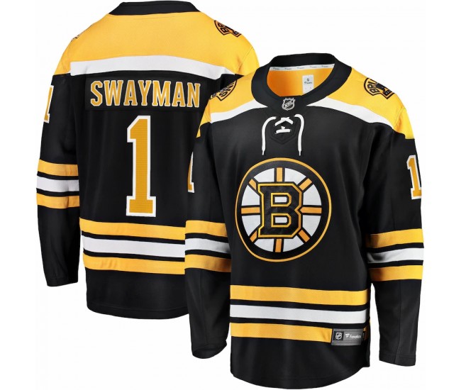 Boston Bruins Jeremy Swayman Men's Fanatics Branded Black 2017/18 Home Breakaway Replica Jersey