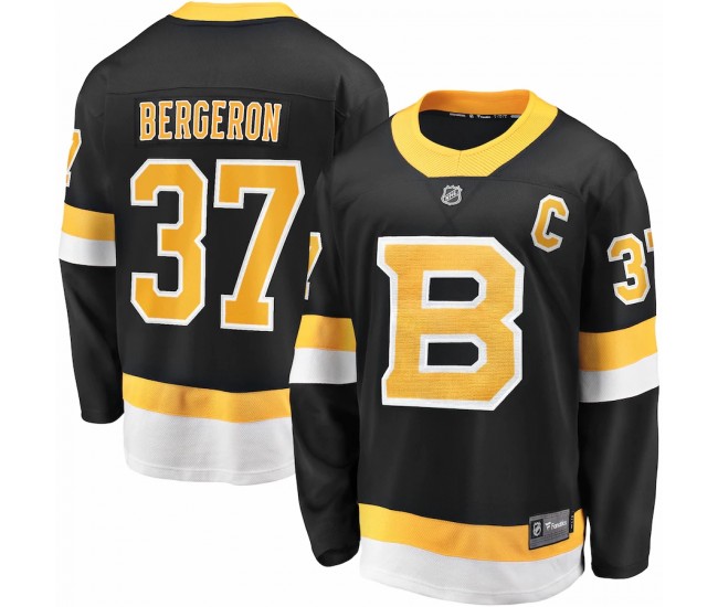 Boston Bruins Patrice Bergeron Men's Fanatics Branded Black Captain Alternate Premier Breakaway Player Jersey