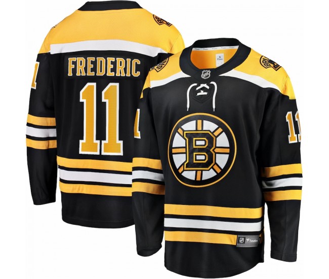 Boston Bruins Trent Frederic Men's Fanatics Branded Black Home Breakaway Player Jersey