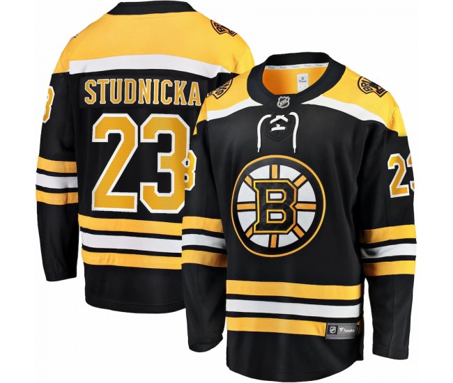 Boston Bruins Jack Studnicka Men's Fanatics Branded Black Home Breakaway Player Jersey