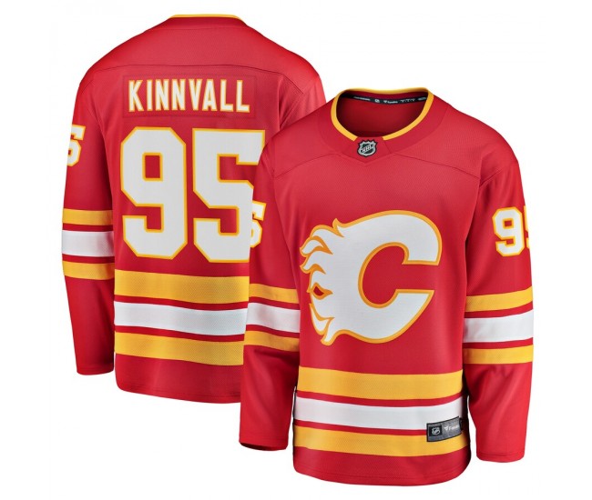 Calgary Flames Johannes Kinnvall Men's Fanatics Branded Red Home Breakaway Player Jersey