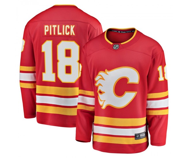 Calgary Flames Tyler Pitlick Men's Fanatics Branded Red Home Breakaway Player Jersey