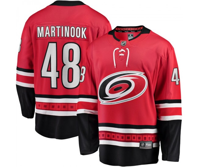 Carolina Hurricanes Jordan Martinook Men's Fanatics Branded Red Home Breakaway Player Jersey