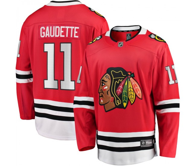 Chicago Blackhawks Adam Gaudette Men's Fanatics Branded Red 2017/18 Home Breakaway Replica Jersey