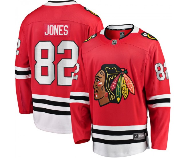 Chicago Blackhawks Caleb Jones Men's Fanatics Branded Red Breakaway Player Jersey