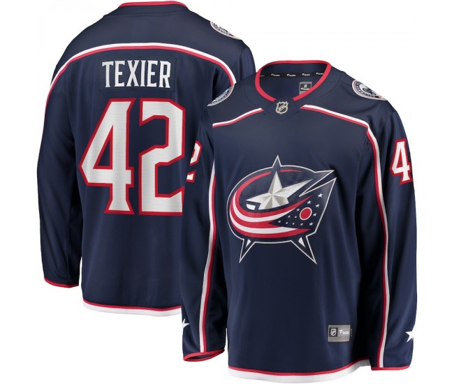 Columbus Blue Jackets Alexandre Texier Men's Fanatics Branded Navy Home Breakaway Player Jersey