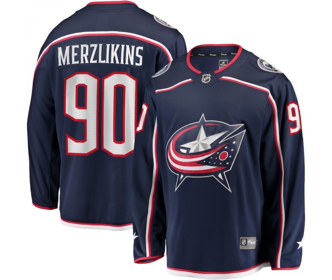 Columbus Blue Jackets Elvis Merzlikins Men's Fanatics Branded Navy Home Breakaway Player Jersey