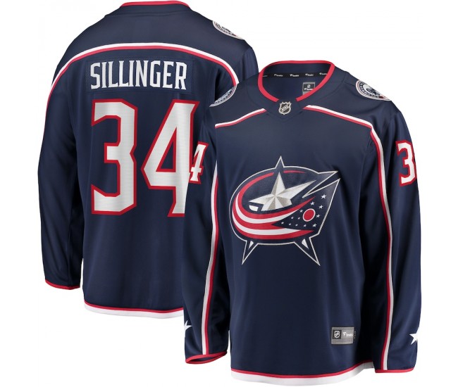 Columbus Blue Jackets Cole Sillinger Men's Fanatics Branded Navy Home Breakaway Player Jersey