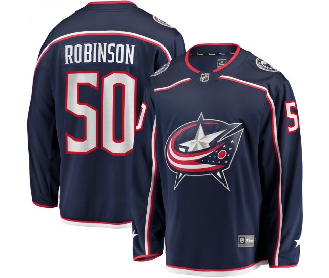 Columbus Blue Jackets Eric Robinson Men's Fanatics Branded Navy Home Breakaway Player Jersey