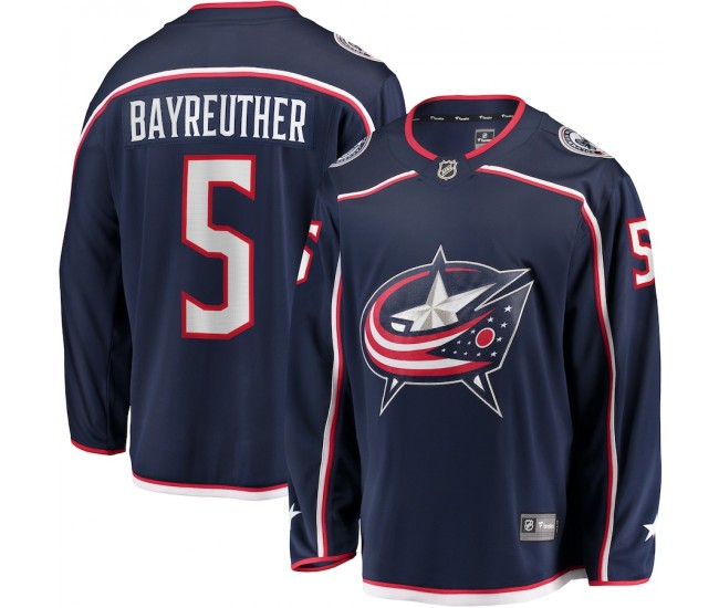 Columbus Blue Jackets Gavin Bayreuther Men's Fanatics Branded Navy Home Breakaway Player Jersey