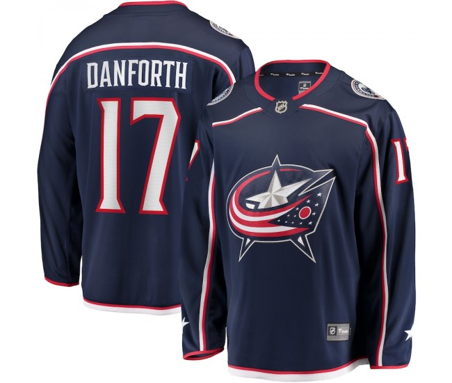 Columbus Blue Jackets Justin Danforth Men's Fanatics Branded Navy Home Breakaway Player Jersey