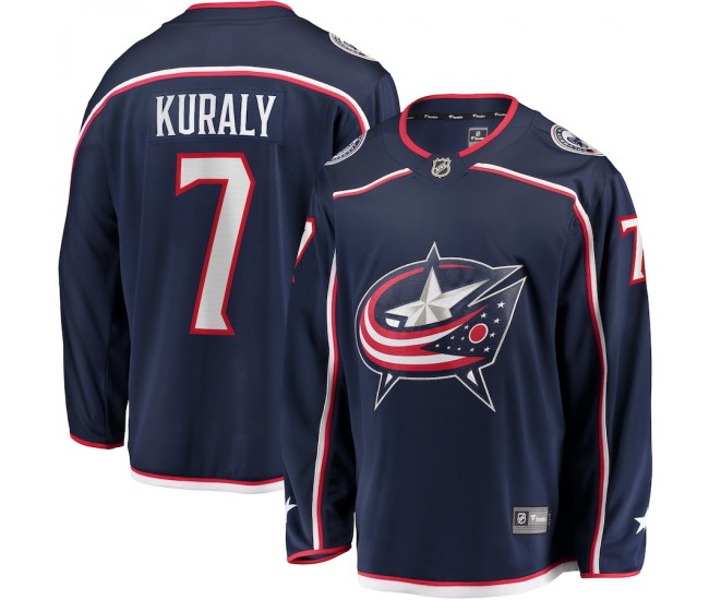 Columbus Blue Jackets Sean Kuraly Men's Fanatics Branded Navy Home Breakaway Player Jersey