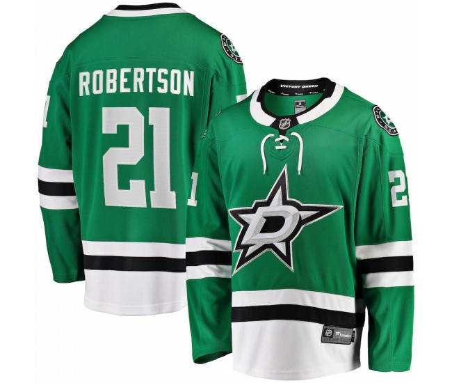 Dallas Stars Jason Robertson Men's Fanatics Branded Kelly Green 2017/18 Home Breakaway Replica Jersey