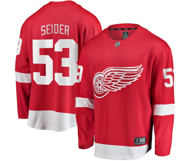 Detroit Red Wings Moritz Seider Men's Fanatics Branded Red Home Breakaway Player Jersey