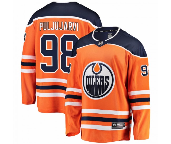 Edmonton Oilers Jesse Puljujarvi Men's Fanatics Branded Orange Breakaway Player Jersey