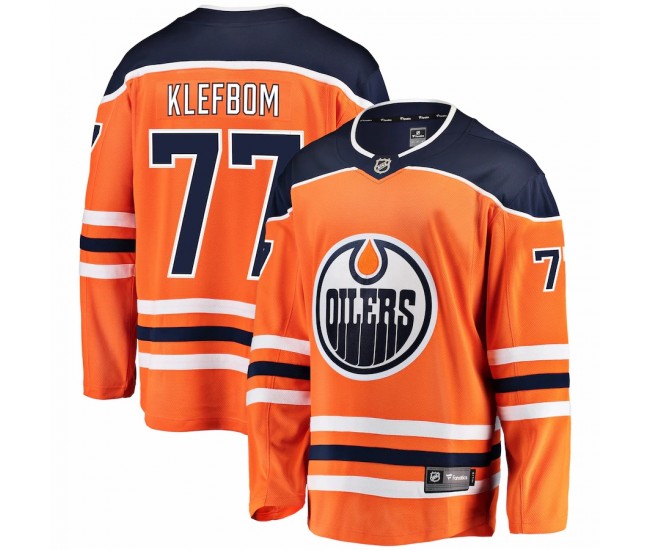 Edmonton Oilers Oscar Klefblom Men's Fanatics Branded Orange Breakaway Player Jersey