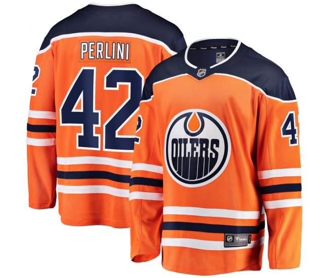 Edmonton Oilers Brendan Perlini Men's Fanatics Branded Orange Home Breakaway Player Jersey