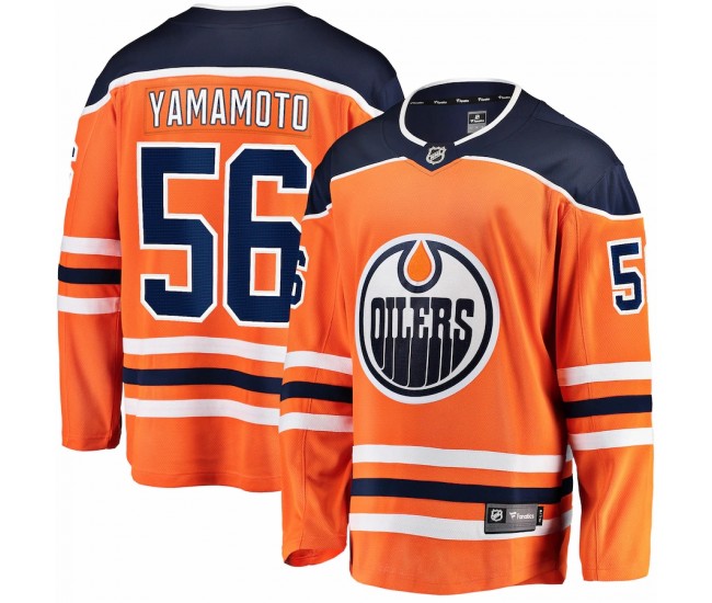 Edmonton Oilers Kailer Yamamoto Men's Fanatics Branded Orange Home Breakaway Player Jersey