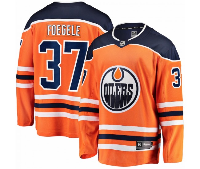 Edmonton Oilers Warren Foegele Men's Fanatics Branded Orange Home Breakaway Player Jersey