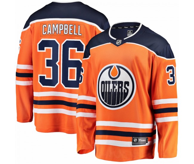 Edmonton Oilers Jack Campbell Men's Fanatics Branded Orange Home Breakaway Player Jersey