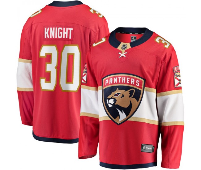 Florida Panthers Spencer Knight Men's Fanatics Branded Red 2017/18 Home Breakaway Replica Jersey