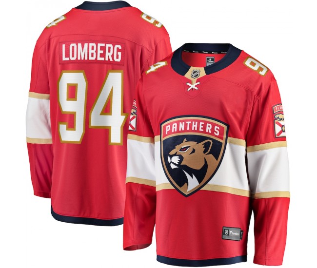 Florida Panthers Ryan Lomberg Men's Fanatics Branded Red Home Breakaway Player Jersey