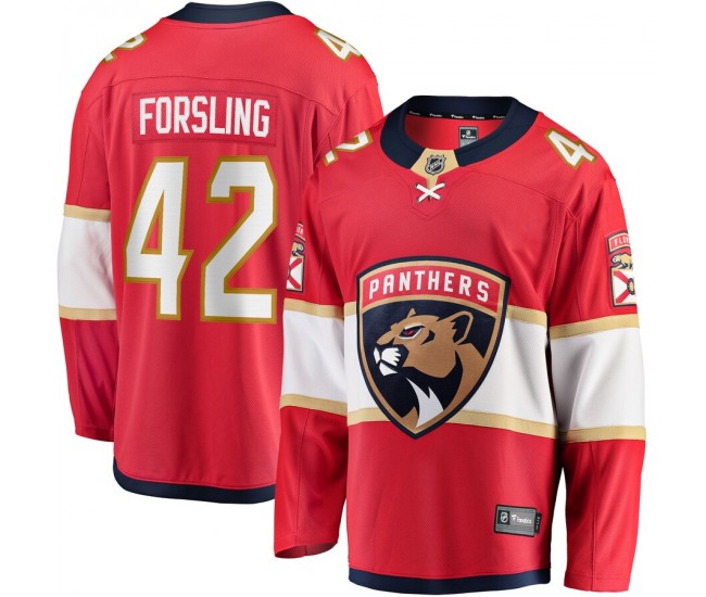 Florida Panthers Gustav Forsling Men's Fanatics Branded Red Home Breakaway Player Jersey