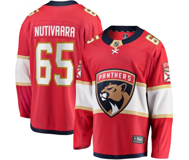 Florida Panthers Markus Nutivaara Men's Fanatics Branded Red Home Breakaway Player Jersey