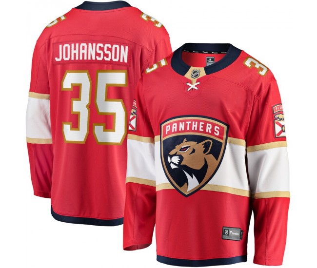 Florida Panthers Jonas Johansson Men's Fanatics Branded Red Home Breakaway Player Jersey