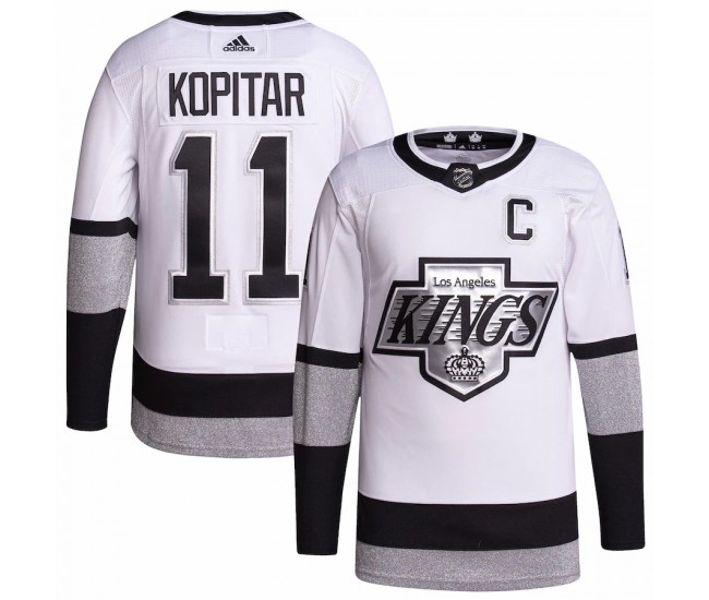 Los Angeles Kings Anze Kopitar Men's adidas White 2021/22 Alternate Primegreen Authentic Pro Player Jersey