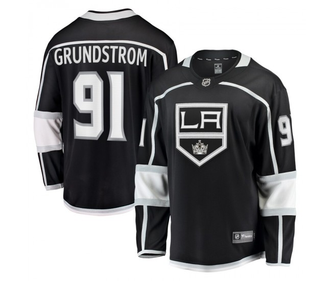 Los Angeles Kings Carl Grundstrom Men's Fanatics Branded Black Home Breakaway Player Jersey