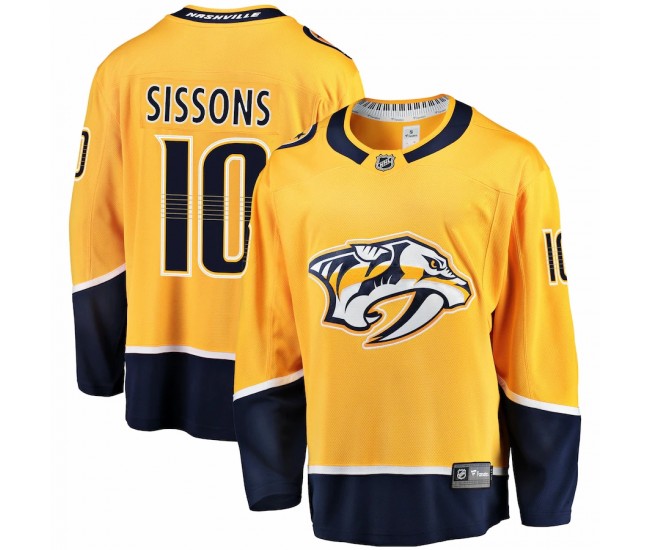 Nashville Predators Colton Sissons Men's Fanatics Branded Gold Breakaway Player Jersey