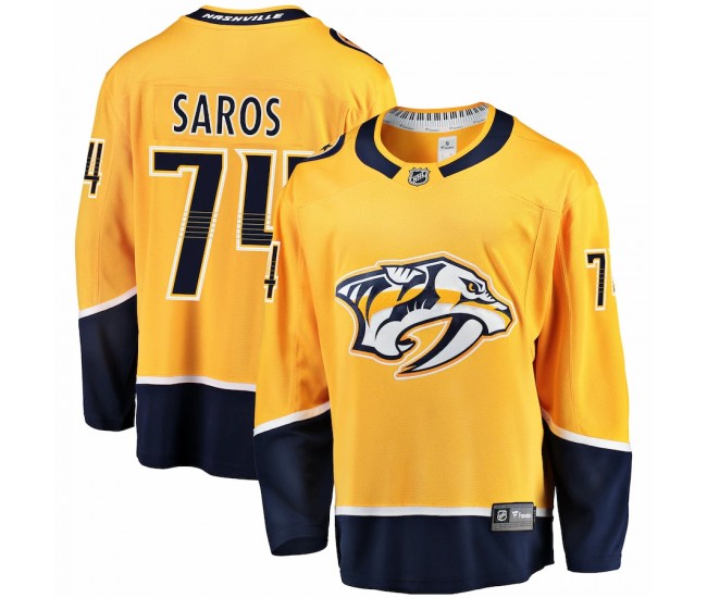 Nashville Predators Juuse Saros Men's Fanatics Branded Gold Breakaway Player Jersey