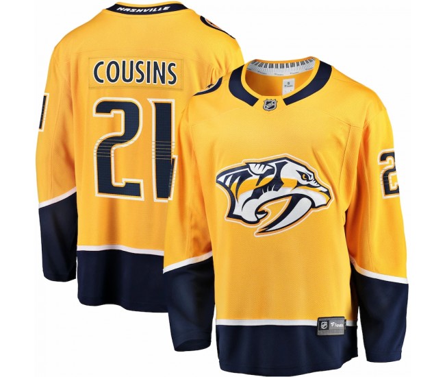 Nashville Predators Nick Cousins Men's Fanatics Branded Gold Home Breakaway Jersey