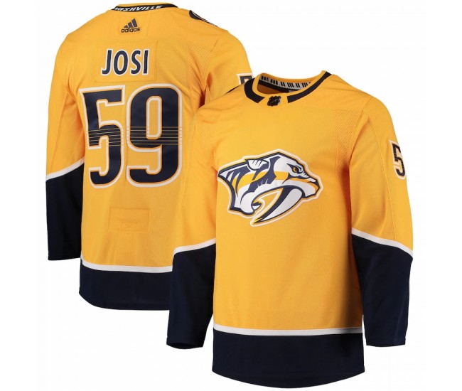 Nashville Predators Roman Josi Men's adidas Gold Home Primegreen Authentic Pro Player Jersey